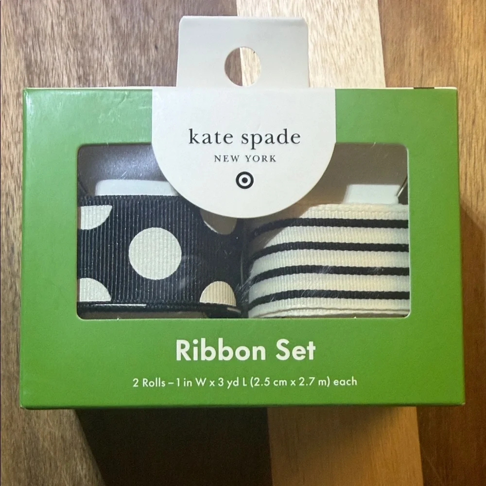 NWT Kate Spade Black & White Ribbon Set
